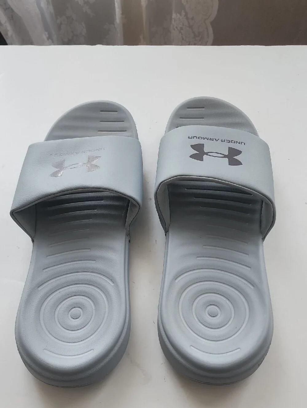 Under Armour Light Gray Logo Slide Sandals